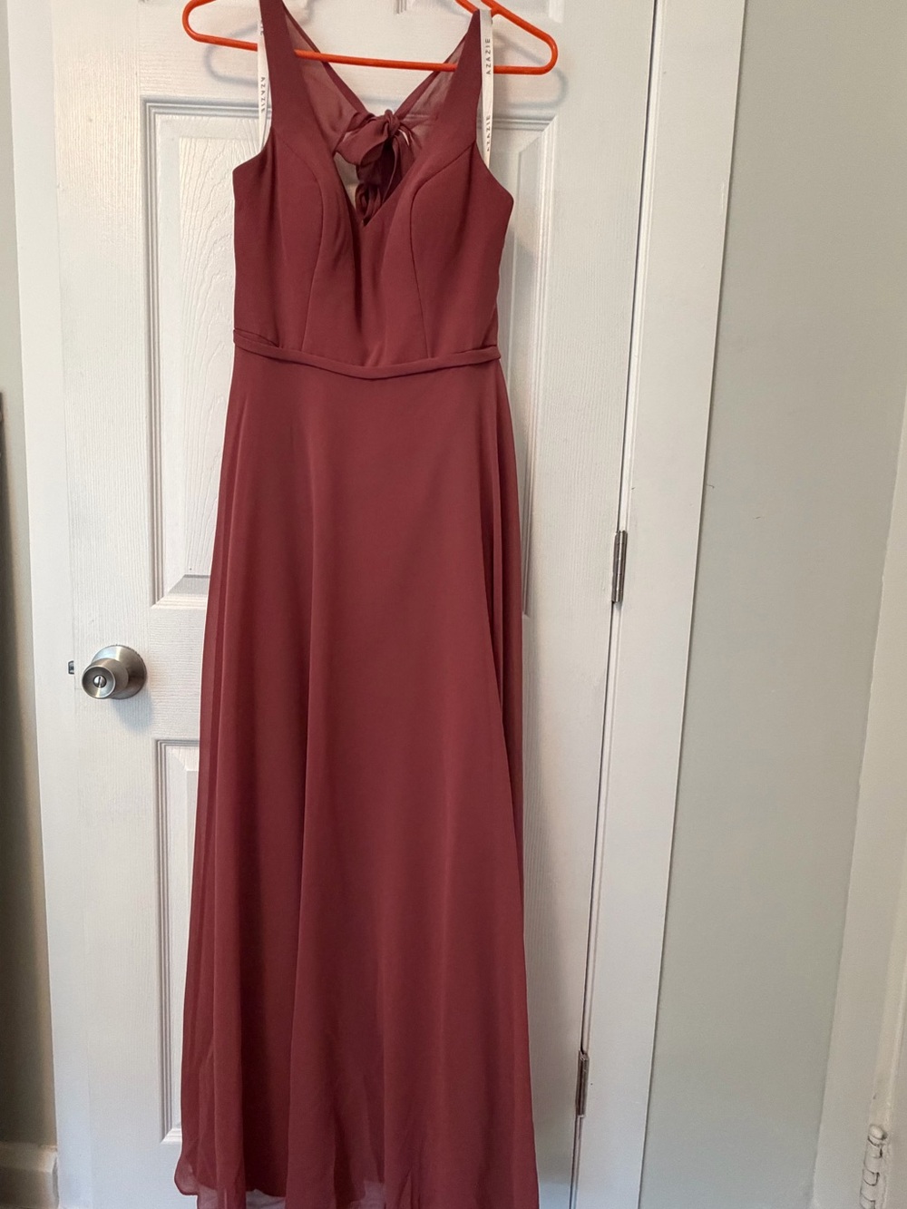 Azazie Desert Rose V-Neck Bridesmaid Dress